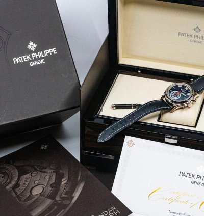 Patek Philippe Annual Calendar Chronograph 5960g Blue Dial Full Set 2022 18k Whitegold