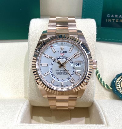Rolex Sky-dweller Rose Gold White Dial 2022 Full Set