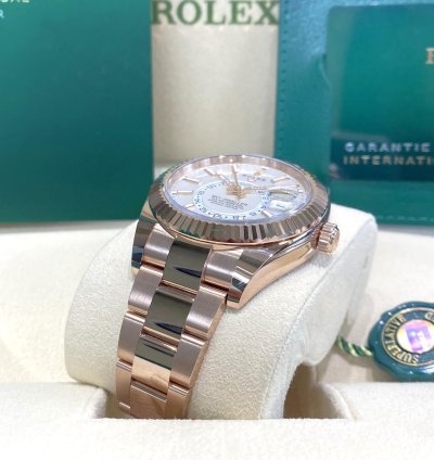 Rolex Sky-dweller Rose Gold White Dial 2022 Full Set