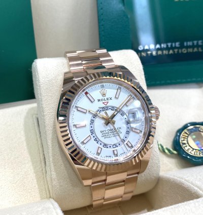 Rolex Sky-dweller Rose Gold White Dial 2022 Full Set