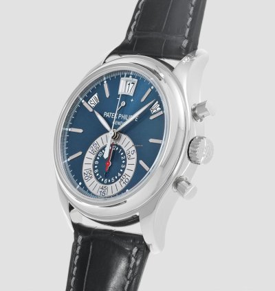 Patek Philippe Annual Calendar Chronograph 5960p Chronograph Platinum Blue Dial