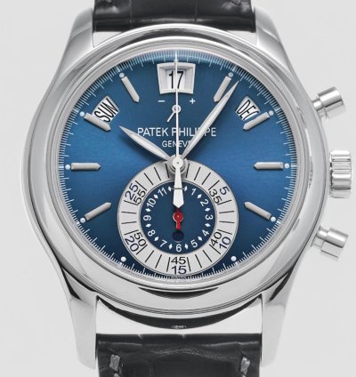Patek Philippe Annual Calendar Chronograph 5960p Chronograph Platinum Blue Dial