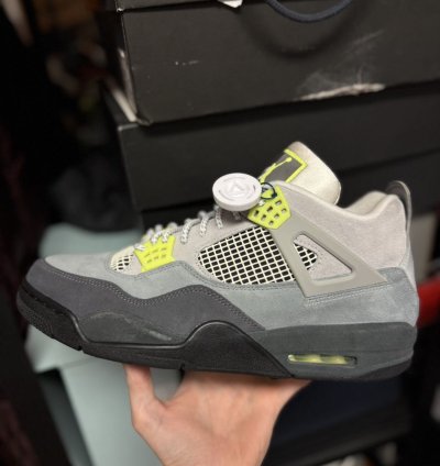 Jordan 4 Neon Size 13 Replacement Box Clean