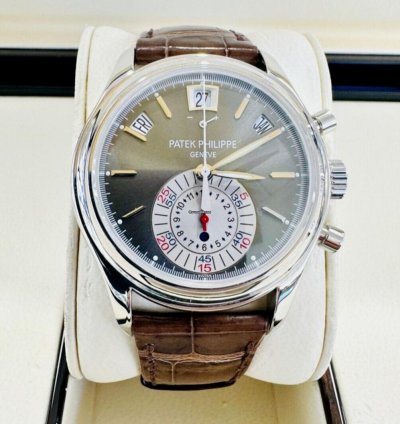 Patek Philippe Annual Calendar Chronograph 5960p Platinum Grey Dial 40mm Auto Watch Box Paper