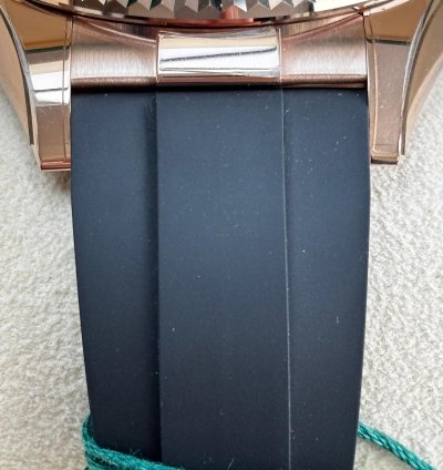 Rolex Sky-dweller Slate Dial In Everose Gold On Oysterflex