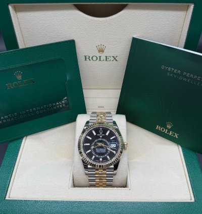 Rolex Sky-dweller Two Tone Jubilee Black Dial New 2023 336933