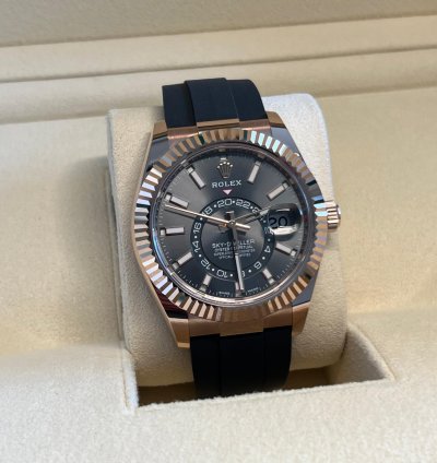 Rolex Sky-dweller Unworn Rose Gold Sky-dweller Rhodium Dial Oysterflex 326235