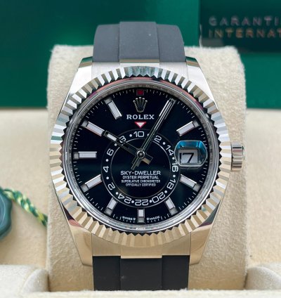 Rolex Sky-dweller Unworn Sky-dweller 42mm Black Dial White Gold Oysterflex 336239 Box Papers 2024