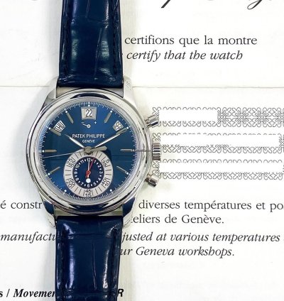 Patek Philippe Annual Calendar Chronograph Blue Dial 5960p-015