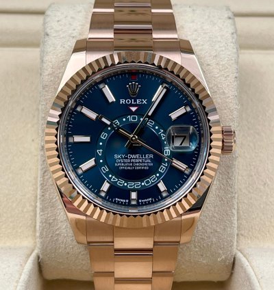 Rolex Sky-dweller Unworn Sky-dweller 42mm Blue Dial Rose Gold Oyster Bracelet 336935 Box Papers 2024