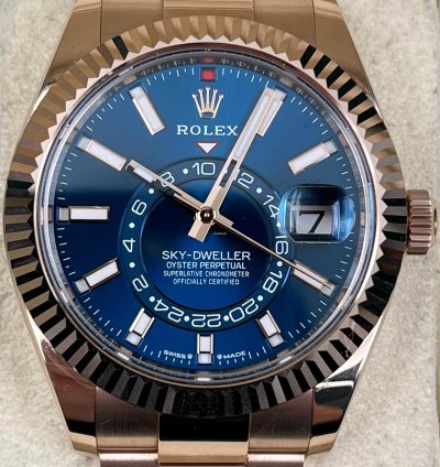 Rolex Sky-dweller Unworn Sky-dweller 42mm Blue Dial Rose Gold Oyster Bracelet 336935 Box Papers 2024