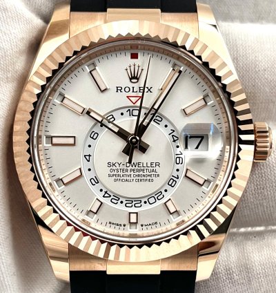 Rolex Sky-dweller Unworn Sky-dweller 42mm White Dial Rose Gold Oysterflex 336235 Box Papers 2024