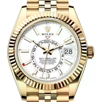 Rolex Sky-dweller Unworn Sky-dweller 42mm White Dial Yellow Gold Jubilee Bracelet 336938 Box Papers 2024
