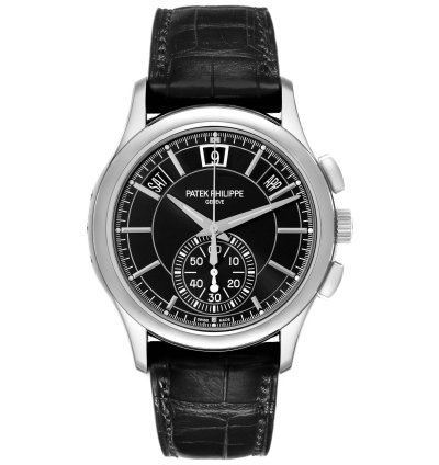 Patek Philippe Annual Calendar Chronograph Complications Annual Calendar Black Dial Platinum Watch 5905