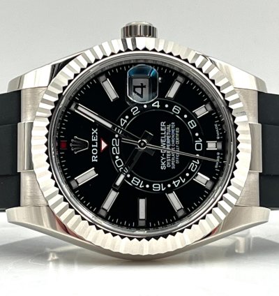Rolex Sky-dweller White Gold Black Dial Oysterflex Strap 336239 Unworn 2024