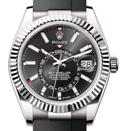 Rolex Sky-dweller White Gold Black Dial Oysterflex Strap 336239 Unworn 2024