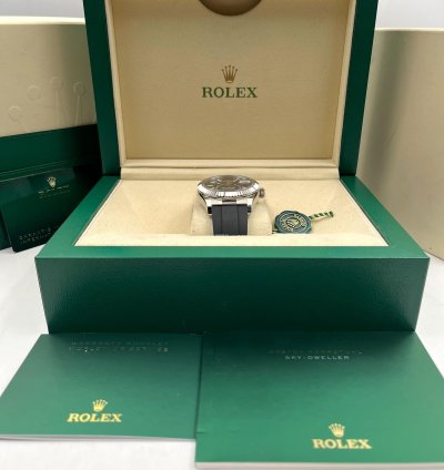 Rolex Sky-dweller White Gold Black Dial Oysterflex Strap 336239 Unworn 2024