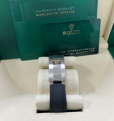 Rolex Sky-dweller White Gold Fluted Bezel Black Index Dial Oysterflex Strap 336239