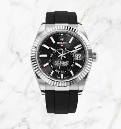 Rolex Sky-dweller White Gold Oysterflex Black Dial 336239 new Unworn