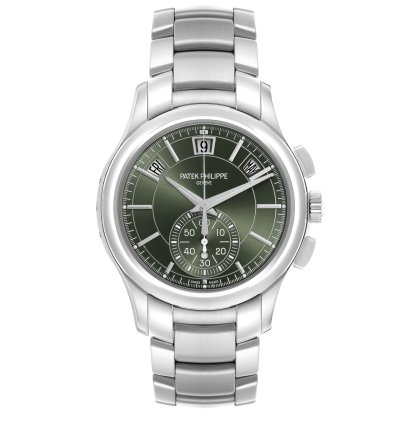 Patek Philippe Annual Calendar Chronograph Complications Annual Calendar Steel Mens Watch 5905 Box Papers