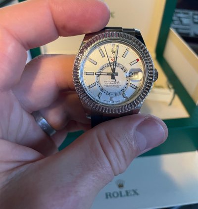 Rolex Sky-dweller White Gold Oysterflex Full Set Unworn 2023 Stunning