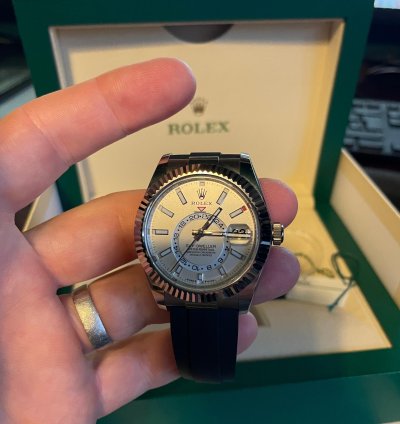Rolex Sky-dweller White Gold Oysterflex Full Set Unworn 2023 Stunning