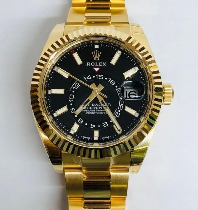 Rolex Sky-dweller Yellow Gold - Bright Black Dial 42mm
