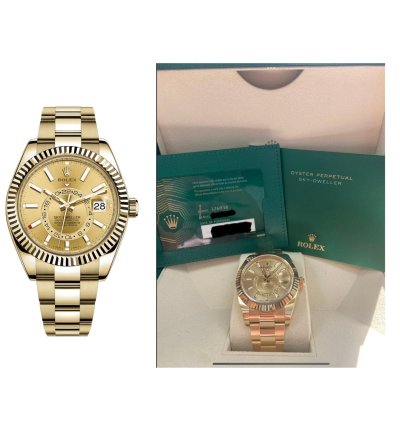 Rolex Sky-dweller Yellow Gold - Champagne Dial - Oyster Bracelet 326938