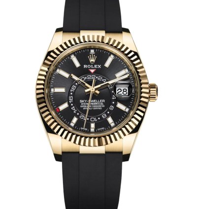 Rolex Sky-dweller Yellow Gold 42mm Black Dial Oysterflex 326238