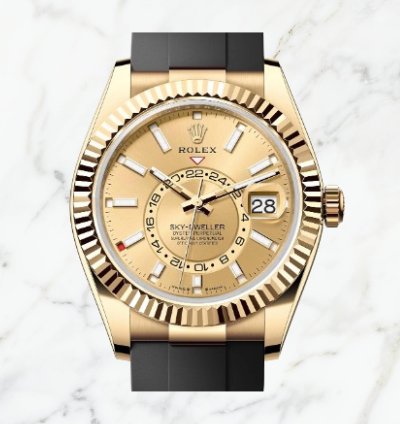 Rolex Sky-dweller Yellow Gold Champagne Dial 336238 new Unworn