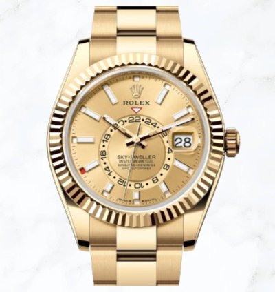 Rolex Sky-dweller Yellow Gold Champagne Dial 336938 new Unworn