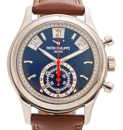 Patek Philippe Annual Calendar Chronograph Flyback Complication Blue Dial White Gold 5960 01g-001