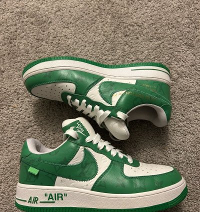Louis Vuitton Off White Air Force 1 Low White Green Size 7 5