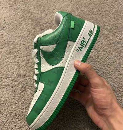 Louis Vuitton Off White Air Force 1 Low White Green Size 7 5