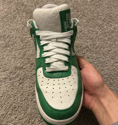 Louis Vuitton Off White Air Force 1 Low White Green Size 7 5