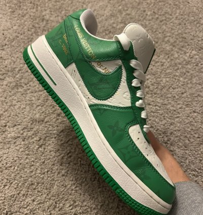 Louis Vuitton Off White Air Force 1 Low White Green Size 7 5