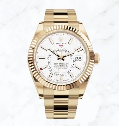 Rolex Sky-dweller Yellow Gold White Dial 336938 new Unworn