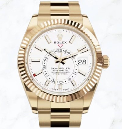 Rolex Sky-dweller Yellow Gold White Dial 336938 new Unworn