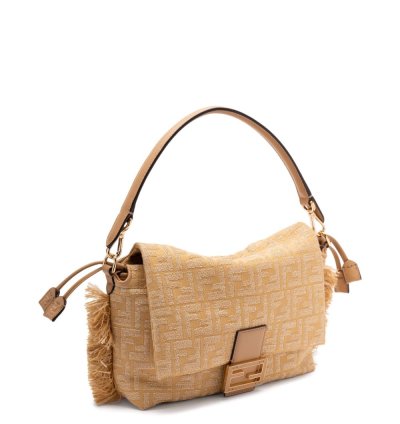 Fendi Zucca Mamma Fringed Canvas Shoulder Bag
