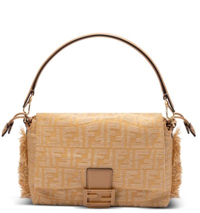 Fendi Zucca Mamma Fringed Canvas Shoulder Bag