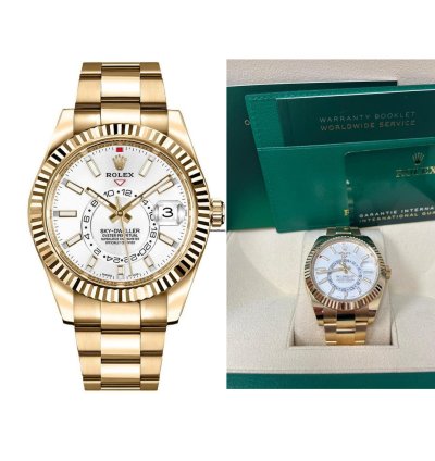 Rolex Sky-dweller Yellow Gold White Index Dial Oyster Bracelet 326938