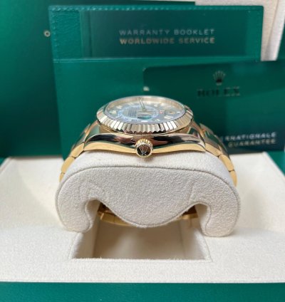 Rolex Sky-dweller Yellow Gold White Index Dial Oyster Bracelet 326938