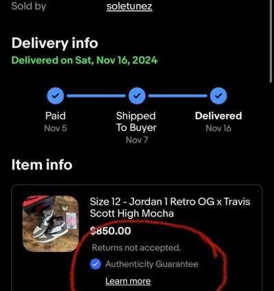 Men Travis Scott Air Jordan 1 Retro High Og Mocha