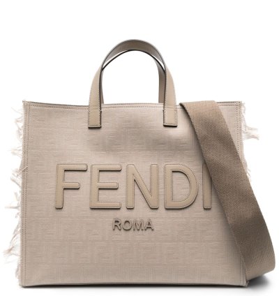 Fendi Large Ff Jacquard Fringed Tote Bag