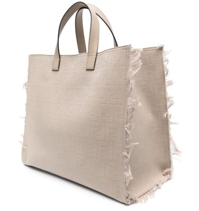 Fendi Large Ff Jacquard Fringed Tote Bag