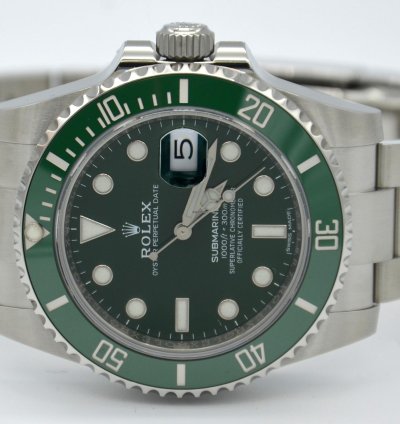 Rolex Submariner Date 116610lv Hulk Green Dial new Style Green Warranty Card