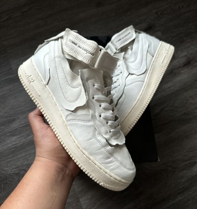 Nike Af1 Air Force 1 Mid Comme Des Garcons Cdg White Sz 9 5