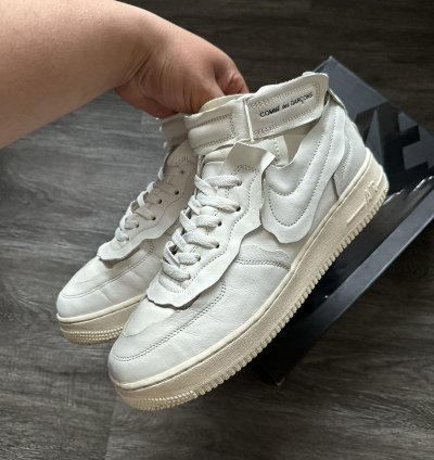 Nike Af1 Air Force 1 Mid Comme Des Garcons Cdg White Sz 9 5