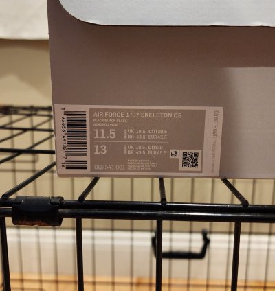 Nike Air Force 1 07 Skeleton Qs Deadstock