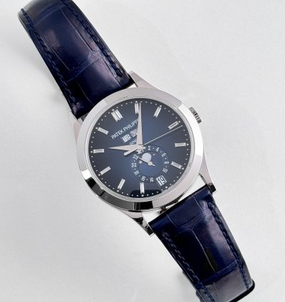 Patek Philippe Annual Calendar Complications 5396g-017 Annual Calendar Moon Phases White Gold Blue Dial 2024